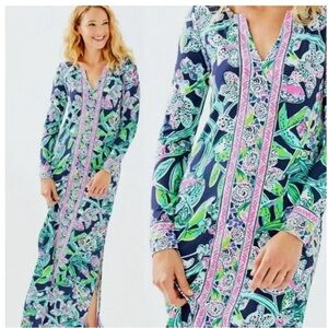 Lilly Pulitzer Multicolor Floral Tunic with Navy Accents